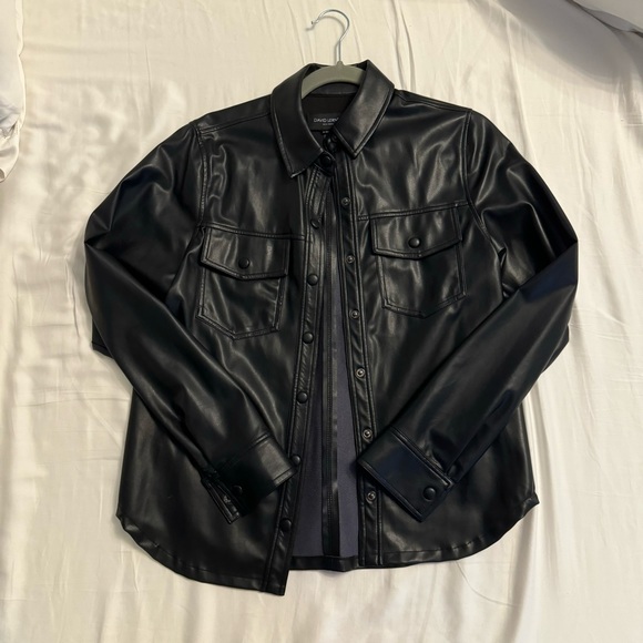 Revolve Leather Button Down - Picture 2 of 4